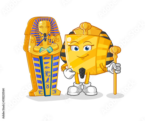 gold ancient egypt cartoon. cartoon mascot vector