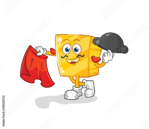 gold matador with red cloth illustration. character vector