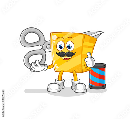 gold barber cartoon. cartoon mascot vector