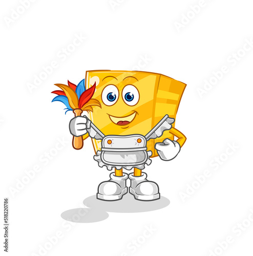 gold maid mascot. cartoon vector