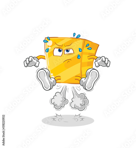 gold fart jumping illustration. character vector