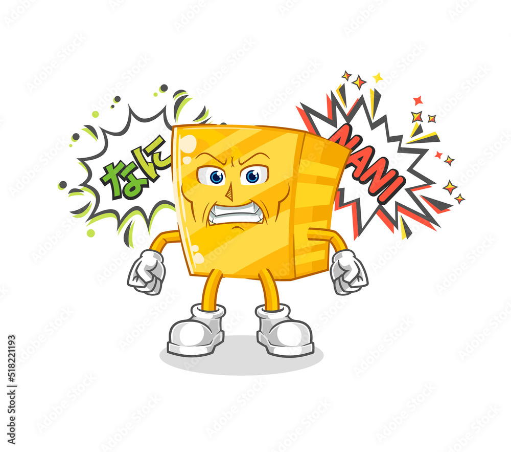 gold anime angry vector. cartoon character gold anime angry vector. cartoon character