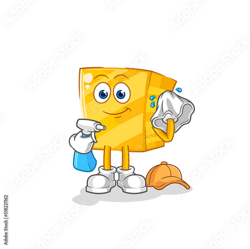 gold cleaner vector. cartoon character