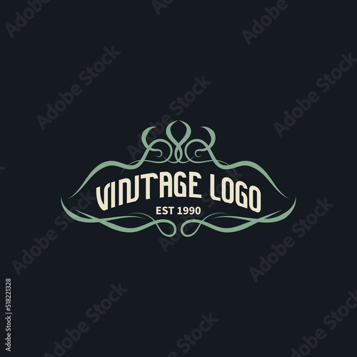 Vintage or Retro Label Badge for Apparel Logo. Classic Clothing Badge Design