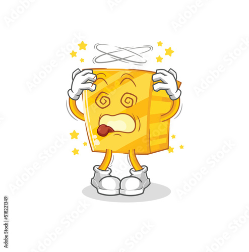gold dizzy head mascot. cartoon vector
