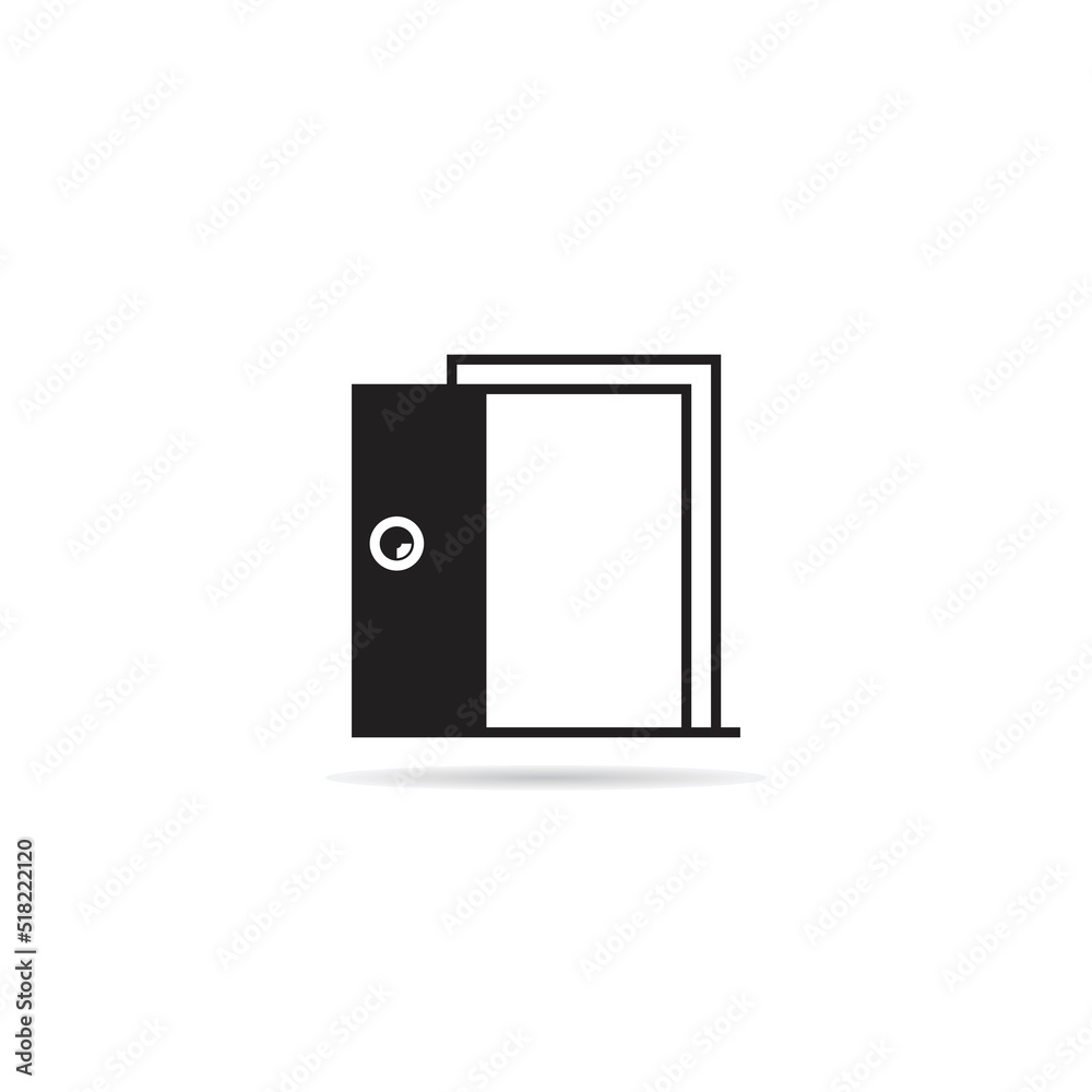 door icon on white background illustration door icon on white background illustration