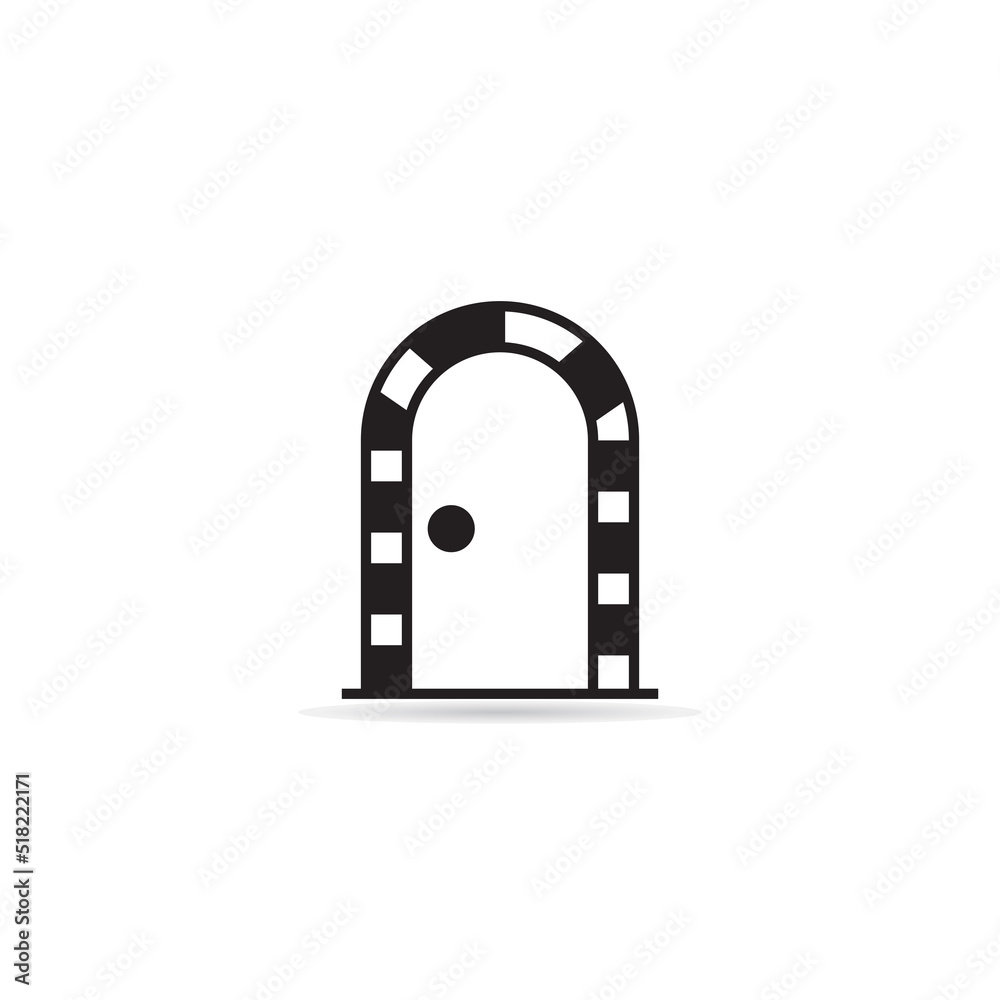 door icon on white background illustration door icon on white background illustration