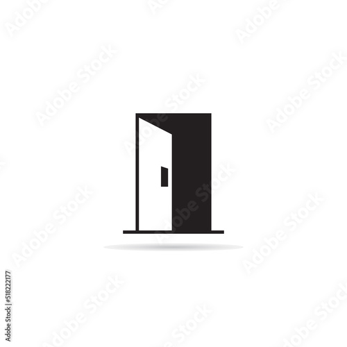door icon on white background illustration