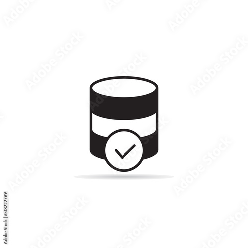 database and check mark icon vector illustration