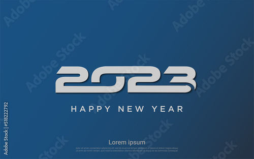 Modern design of happy new year 2023 number set background