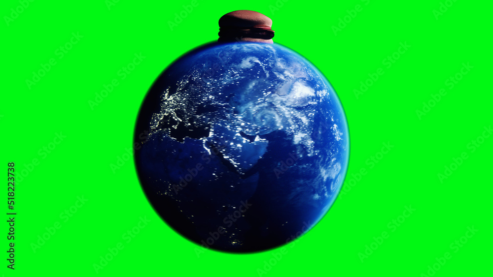 Burger on earth planet. Obesity problem concept. Green screen isolate. 3d rendering. Burger on earth planet. Obesity problem concept. Green screen isolate. 3d rendering.