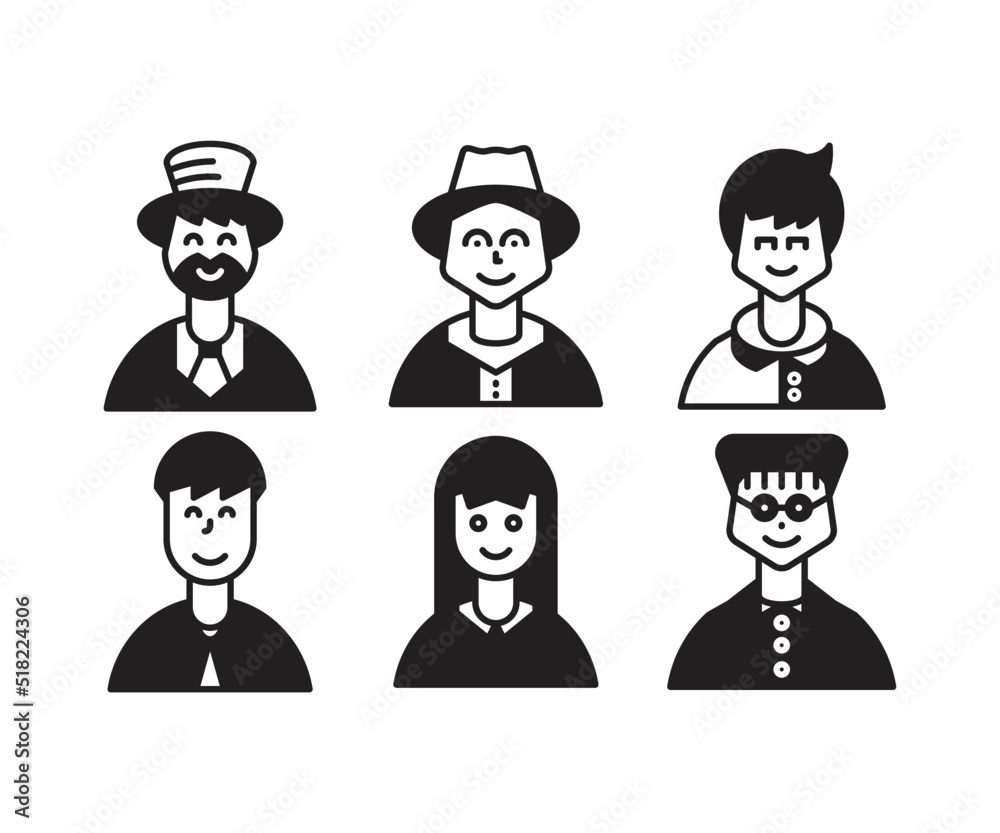 people characters and avatars set illustration people characters and avatars set illustration