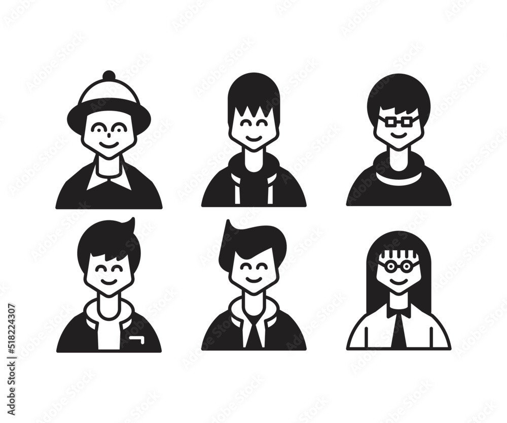 people characters and avatars set illustration people characters and avatars set illustration