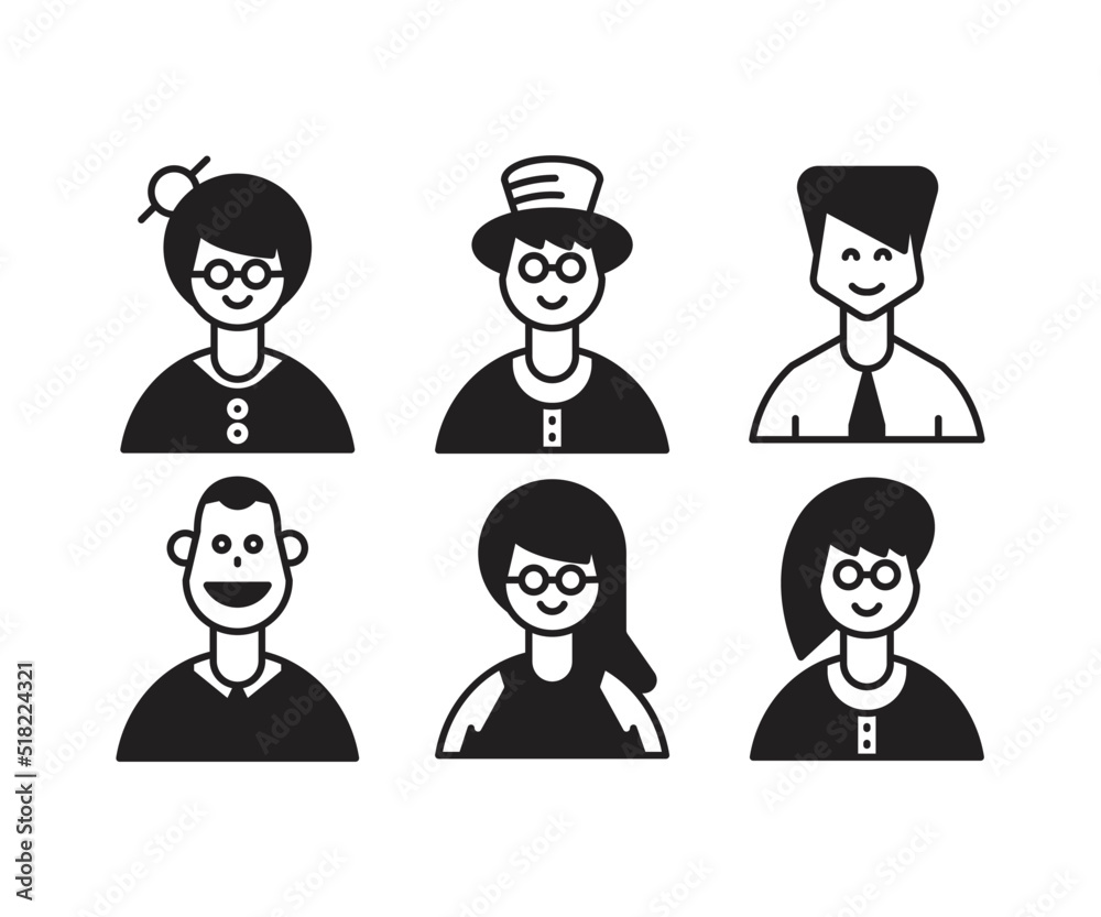 people characters and avatars set illustration people characters and avatars set illustration