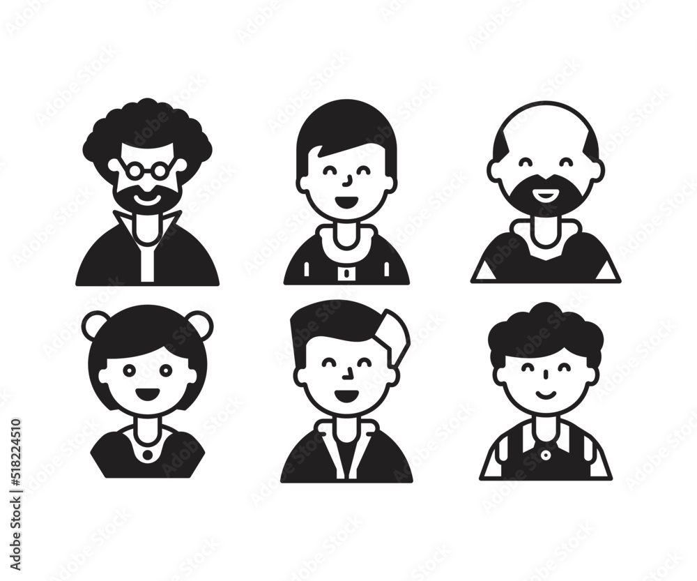 people characters and avatars set illustration people characters and avatars set illustration