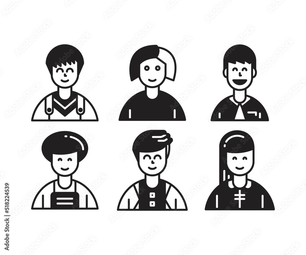 people characters and avatars set illustration people characters and avatars set illustration