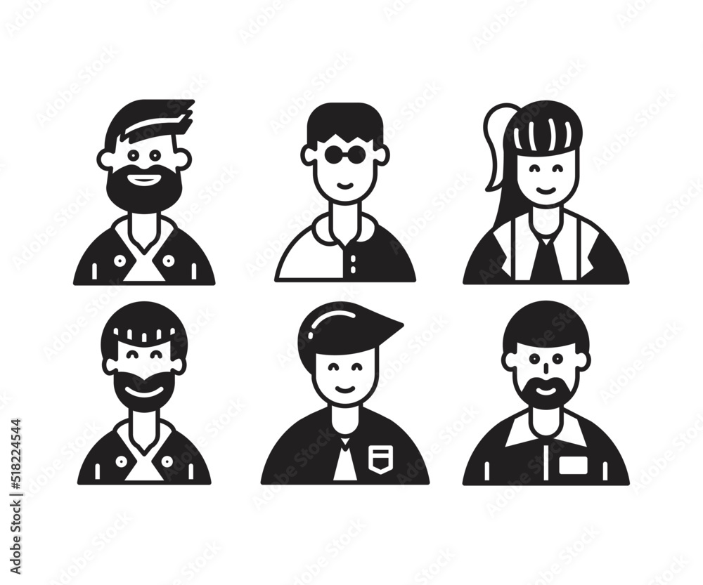 people characters and avatars set illustration people characters and avatars set illustration