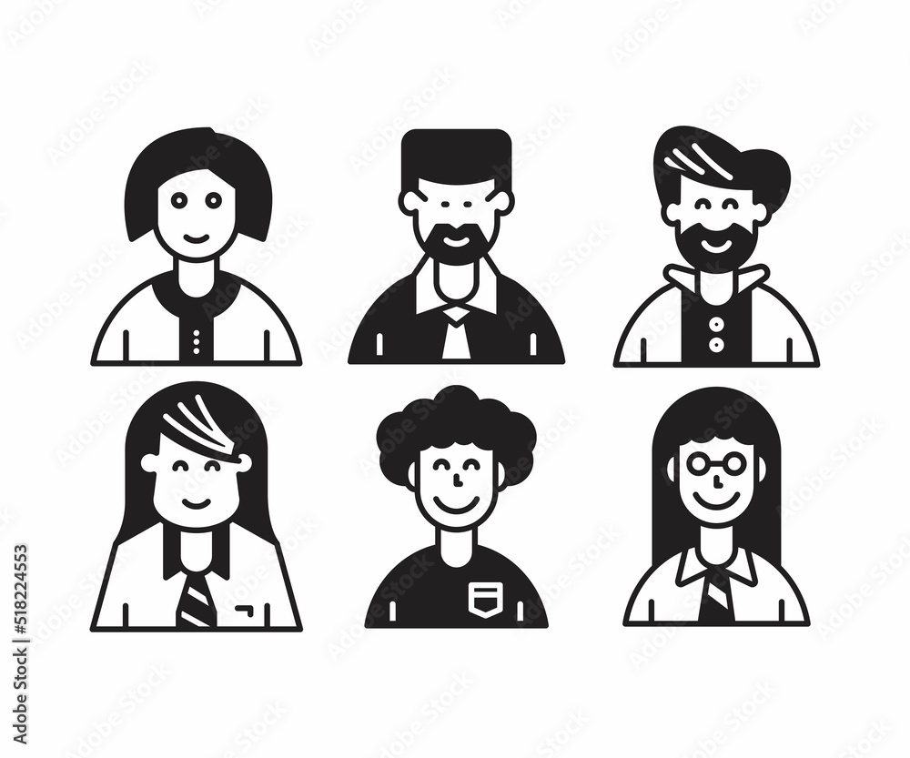 people characters and avatars set illustration people characters and avatars set illustration