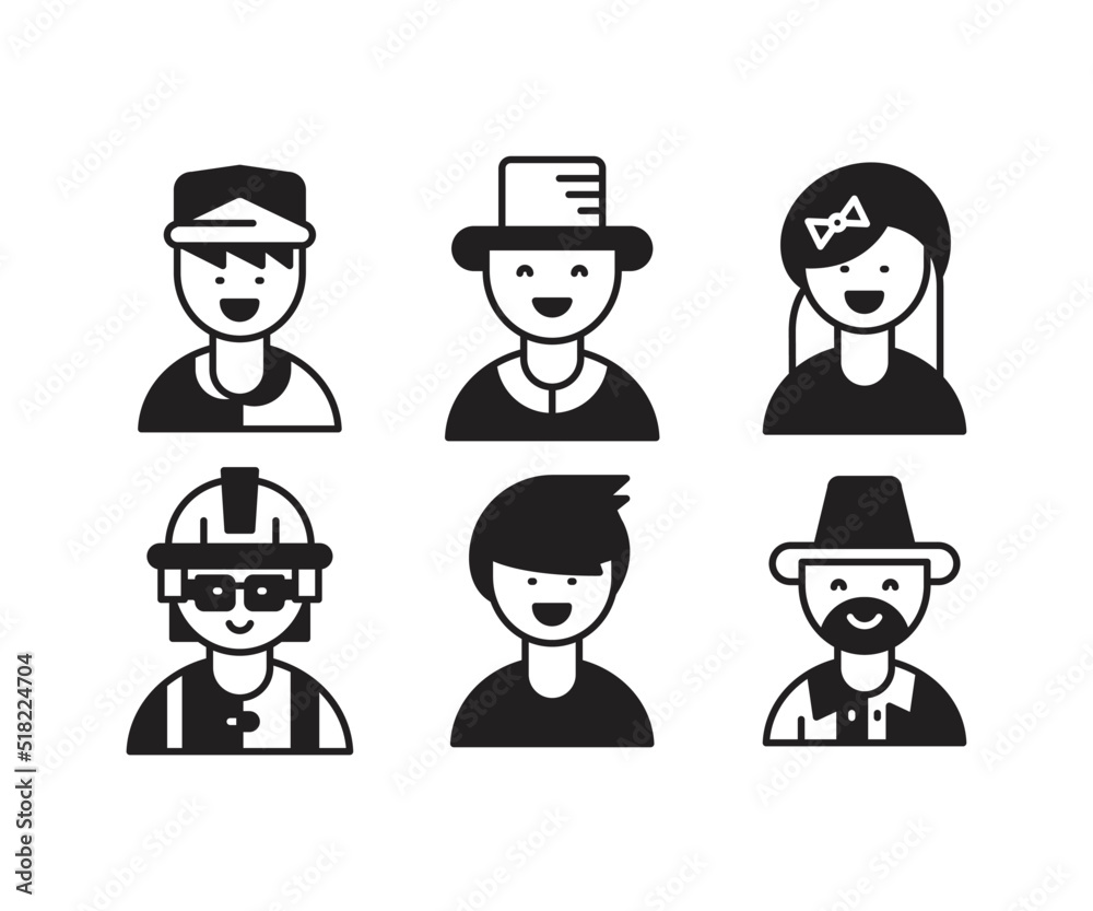 people characters and avatars set illustration people characters and avatars set illustration
