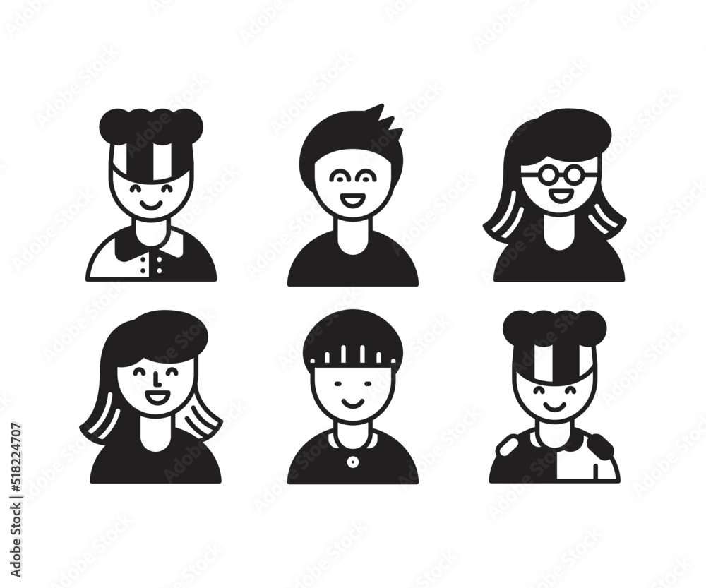 people characters and avatars set illustration people characters and avatars set illustration