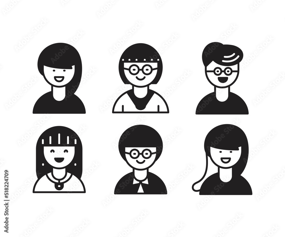 people characters and avatars set illustration people characters and avatars set illustration