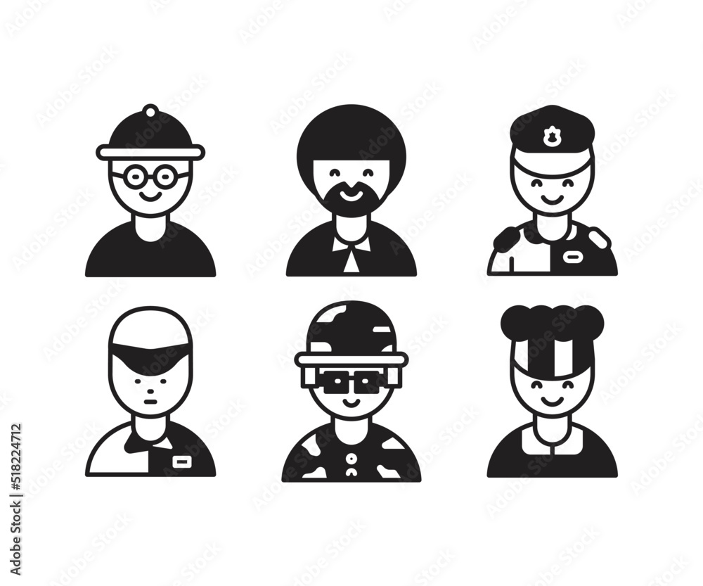 people characters and avatars set illustration people characters and avatars set illustration