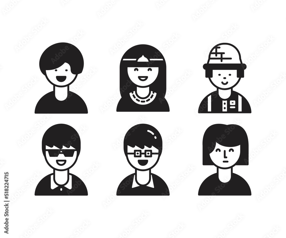 people characters and avatars set illustration people characters and avatars set illustration