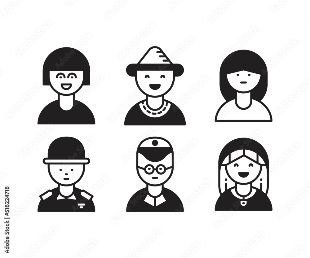 people characters and avatars set illustration people characters and avatars set illustration