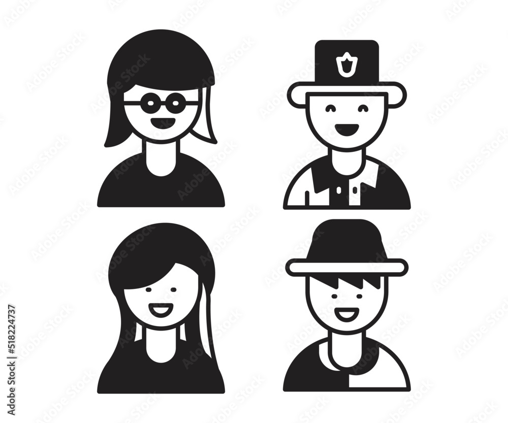 people characters and avatars set illustration people characters and avatars set illustration