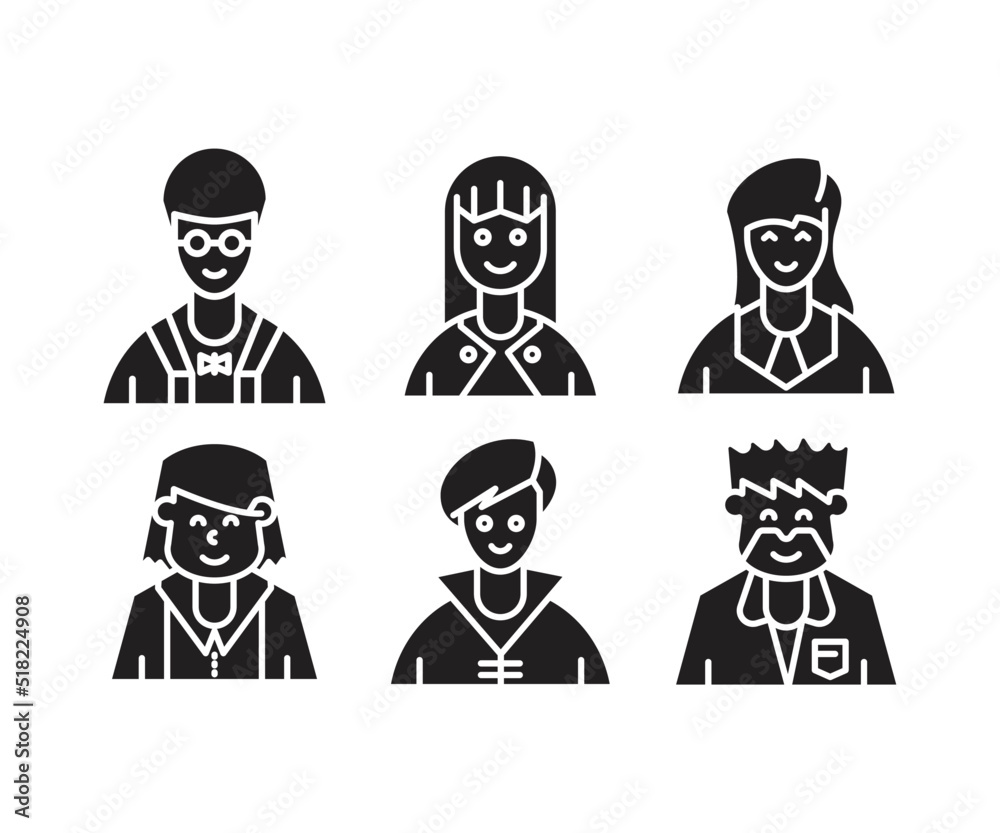 people character and avatar set illustration people character and avatar set illustration