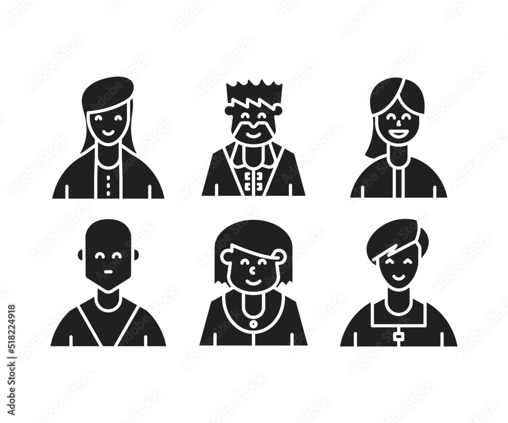 people character and avatar set illustration people character and avatar set illustration