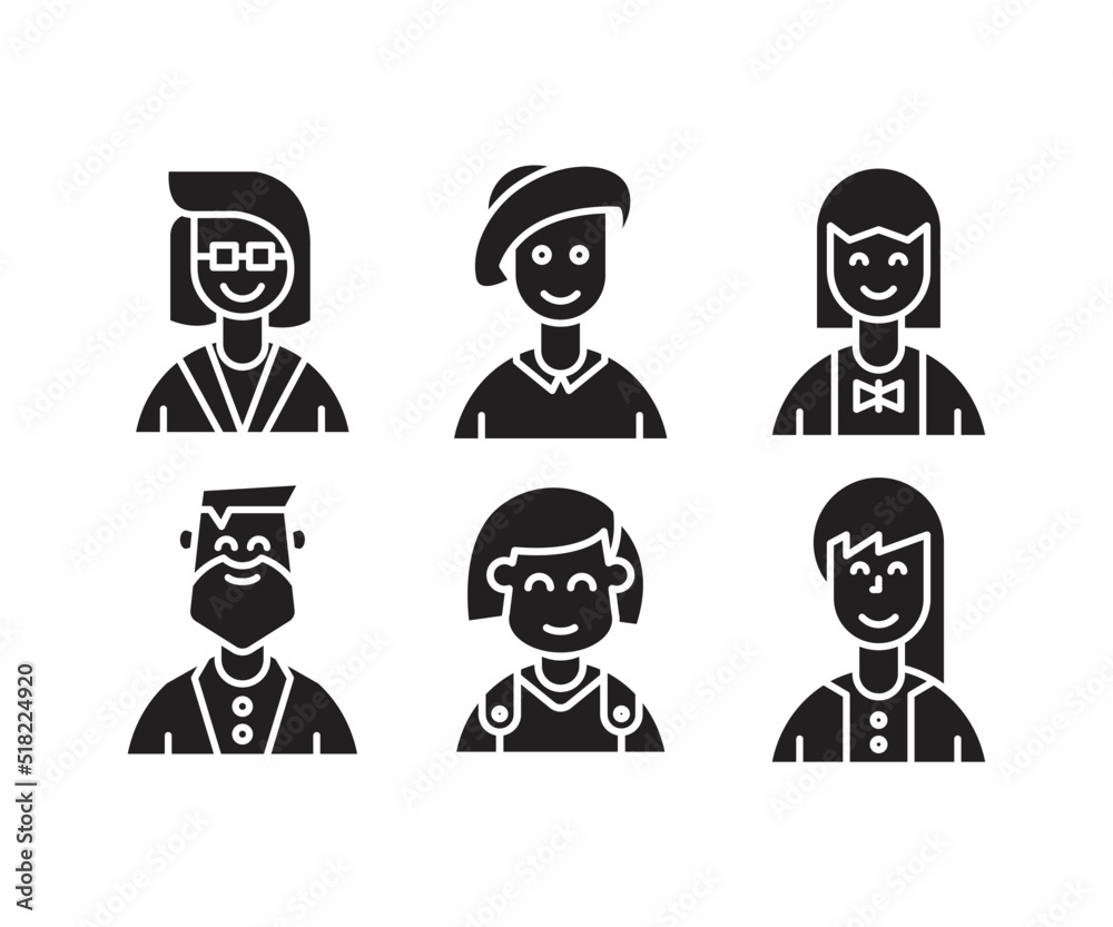 people character and avatar set illustration people character and avatar set illustration