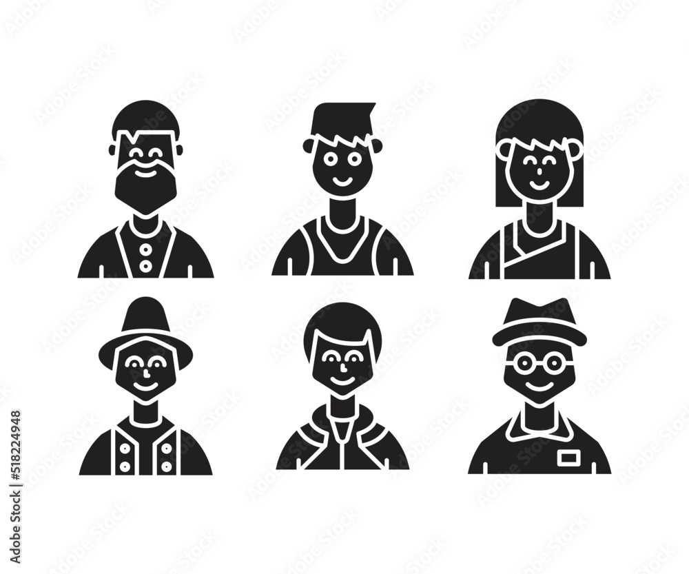 people character and avatar set illustration people character and avatar set illustration