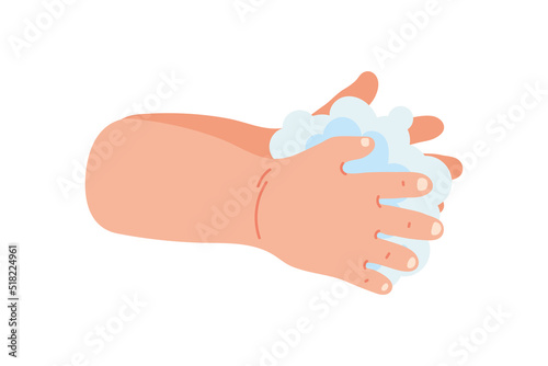 hands baby washing