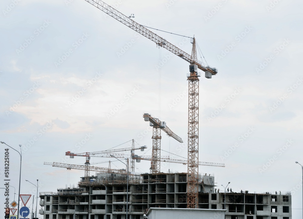 construction site with crane