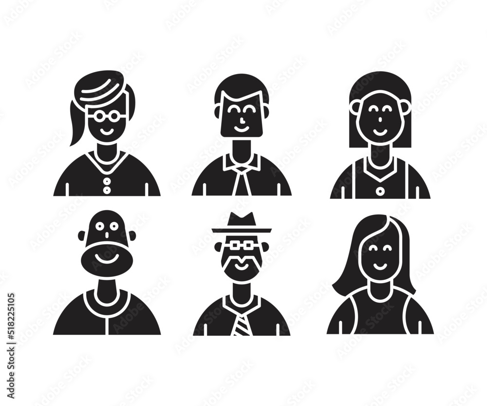 people character and avatar set illustration people character and avatar set illustration