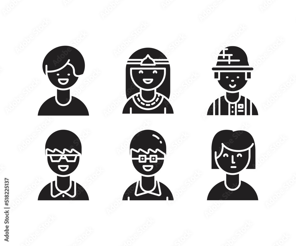 people character icons set vector illustration
