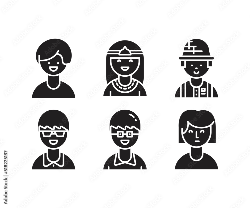people character icons set vector illustration people character icons set vector illustration