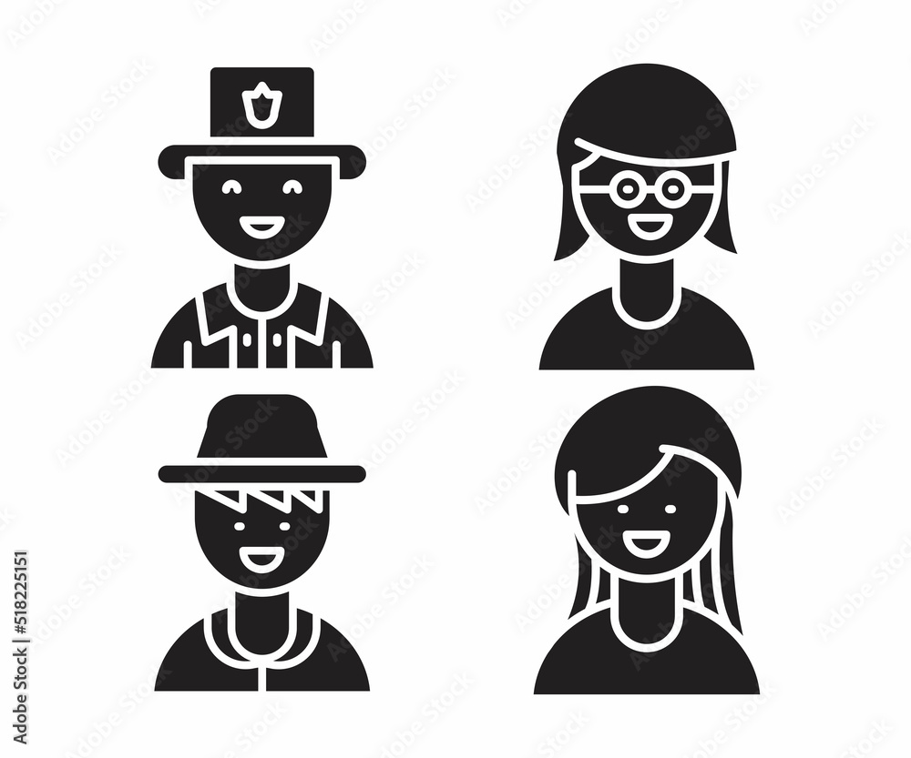 people character icons set vector illustration people character icons set vector illustration