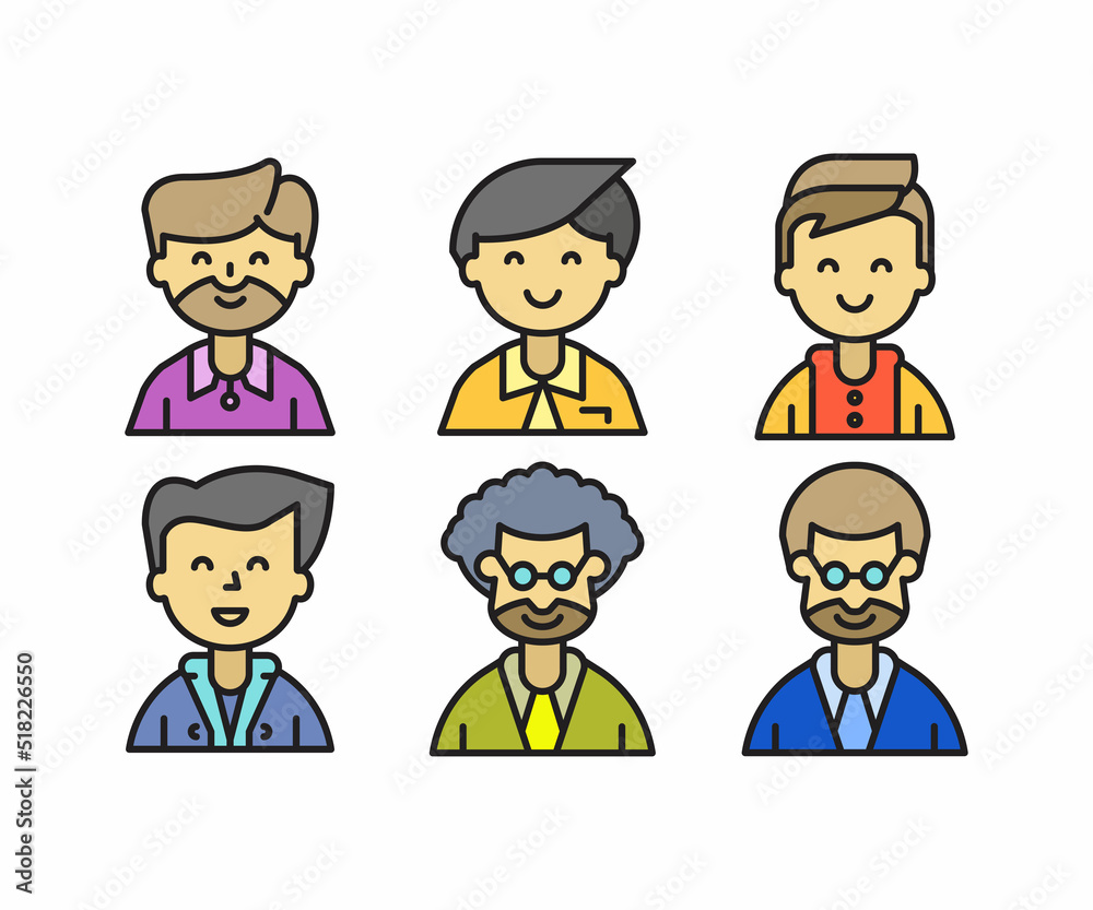 people characters and cartoon avatars set vector illustration people characters and cartoon avatars set vector illustration
