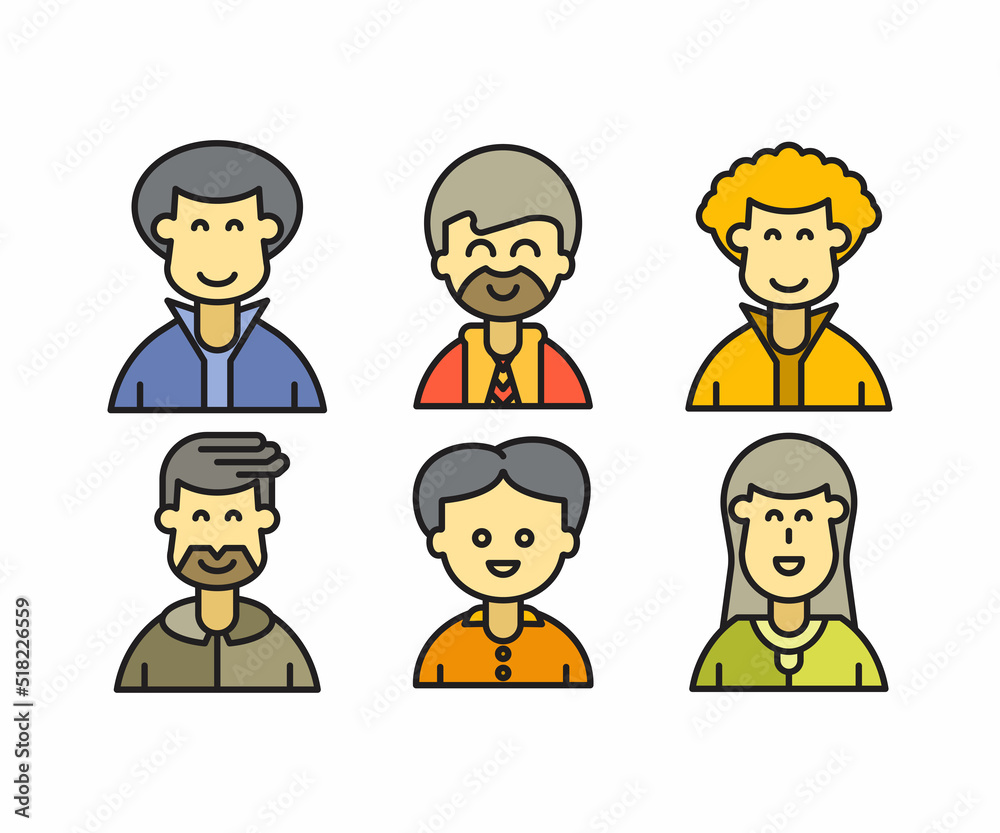 people characters and cartoon avatars set vector illustration people characters and cartoon avatars set vector illustration