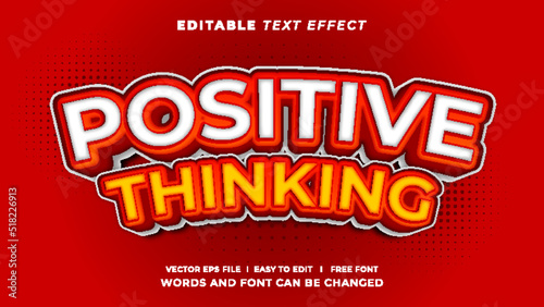 Editable text effect - Positive thinking 3d style