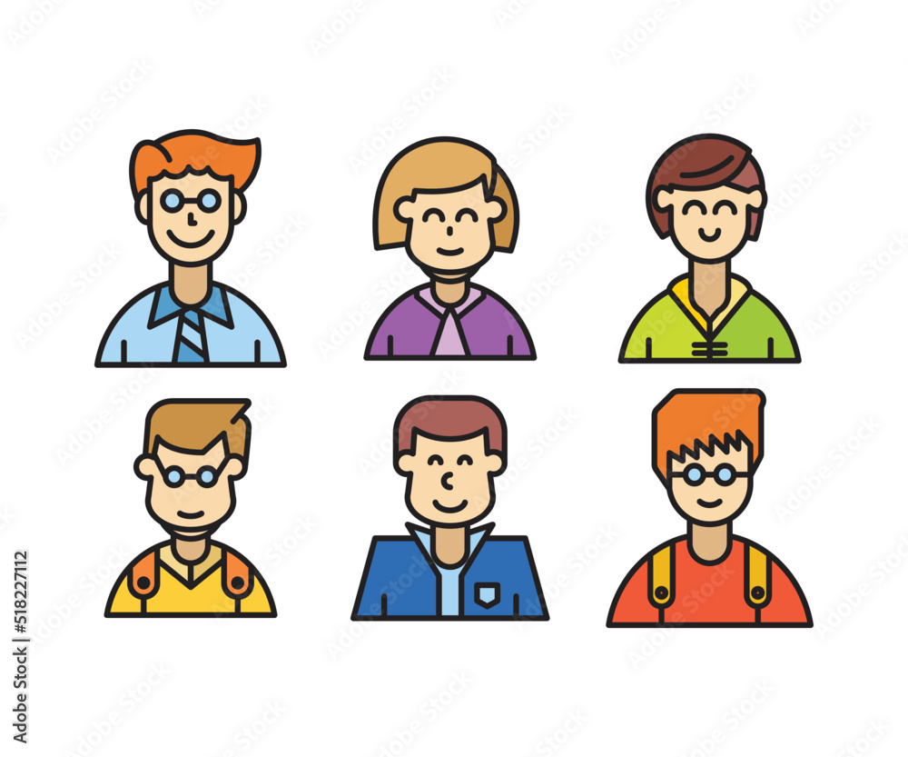 people characters and avatars set vector illustration people characters and avatars set vector illustration