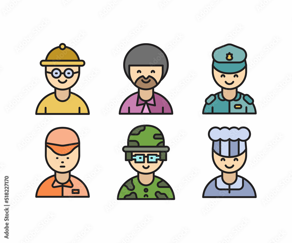 people characters and avatars set vector illustration people characters and avatars set vector illustration