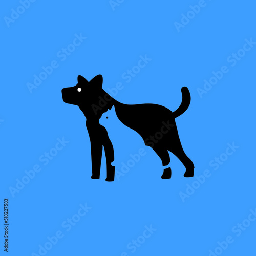 dog cat animal vector logo design 