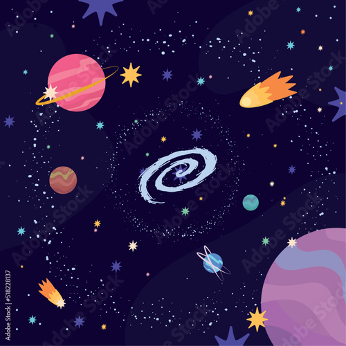 milky way galaxym scene
