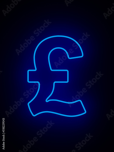 neon symbol British pound o...
