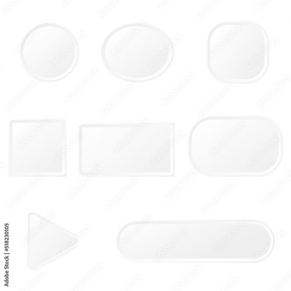 blank buttons set isolated on white background blank buttons set isolated on white background