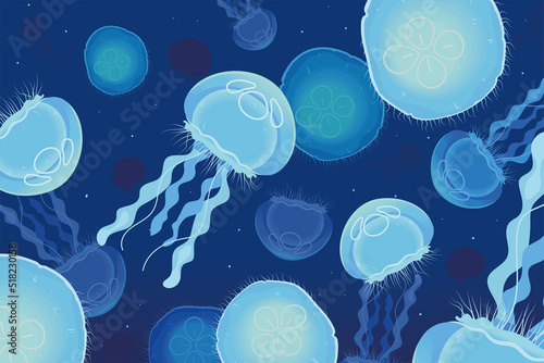 underwater jellyfishes background