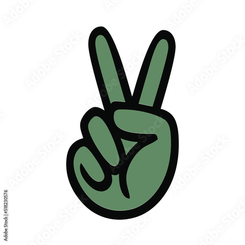 peace sign with hand